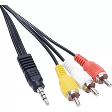 Renas Store Uydu Alıcısı Av Kablo 3.5 mm Stereo E / 3 Rca Kablo 1,2 Metre Kısa Jack