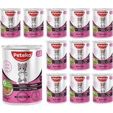Peteko Yavru Kedi Tavuklu ve Jöleli Konserve Mama 400 gr x 12 Adet