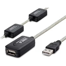 Renas Store USB Uzatma Kablosu 15 M - Silver Siyah HDX7537
