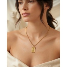 Belirtilmemiş Çelik Gold  Plaka Kolye