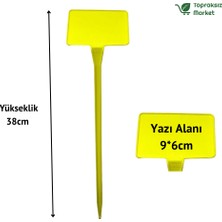 Topraksız Market Sarı Bitki Fidan Etiketi 10’lu Set – 33X10 cm Plastik Fide Tanıma Etiketi ( 10 Adet )