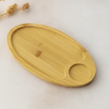 Sercinyo Ramos Bambu Oval 2 Bölmeli Mini Servis Tepsisi 25X14X1.4 cm
