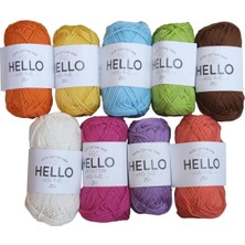 Hello 9'lu % 100 Cotton Ip Seti - Punch Ip Seti Amıgurumi Ip Seti