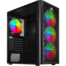 Powerboost VK-M202B Atx Usb3.0 Mesh Rgb Fan Siyah (Psu Yok) Gamıng Kasa