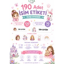 Liyacraft 190 Adet Okul Etiketi Kişiye Özel Sudan Etkilenmez Kişiselleştirlebilir