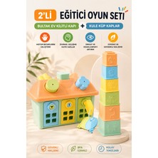 Yıldırım Oyuncak Bultak Ev Kilitli Kapı + Kule Küp Kaplar 2’li Eğitici Oyuncak Seti 2’li Eğitici Oyuncak Seti Bultak Ev Kilitli Kapı ve Kule Küp Kaplar