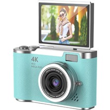 Technom 4K Ultra Hd Dijital Fotoğraf Makinesi - 48 Mp Vlog Kamerası, 2.4 Inç Dönebilen Ekran, Otomatik Odaklama (Autofocus) & Sarsıntı Önleyici Vlog Kamera