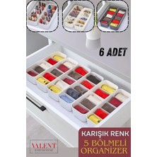 St. Morritz 5 Bölmeli Düzenleyici, Saat, Takı, Toka, Çorap, Iç Çamaşırı Organizeri 6 Adet