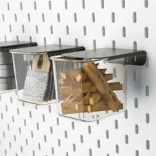 St. Morritz Skadıs 3lü Siyah Kapaklı Set Çok Amaçlı Pano Parçası Kapaklı Şeffaf Kutu 7X8X8.5 cm