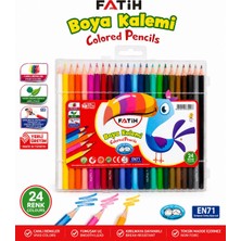 Fatih 24 Renk Kuru Boya Kalemi Plastik Kutulu Canlı Renkler