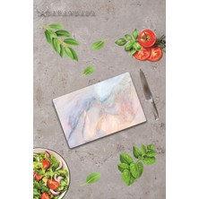 St. Morritz 20X30CM - Ezgi Mermer Görünümlü - Cam Kesme Tahtası