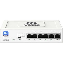 Wiking WK-PS206 4 Port 100MBPS Poe, 2 Port 100MBPS Uplink Port Yönetilmez Poe Switch