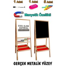 St. Morritz Yarım Abaküslü Manyetik Özellikli Çift Taraflı Ahşap Yazı Tahtası.