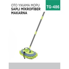 İnci Çelik Aksesuar Oto Yıkama Mopu Saplı Mikrofiber Makarna