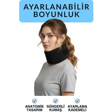 St. Morritz Ayarlabilir Boyunluk | Anatomik Tasarım | Süngerli Kumaş | Ayarlanabilir Cırtlı | Siyah