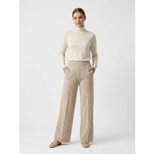 On Triko Beli Lastikli Çıma Dikişli Triko Pantolon 10444