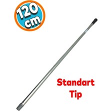 St. Morritz Standart Metal Vidalı Fırça Çekçek Süpürge Sapı Gri 120CM