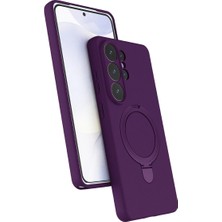 Aslanoğlu Store Samsung Galaxy S26 Ultra Regal Magsafe Standlı Kapak - Derin Mor