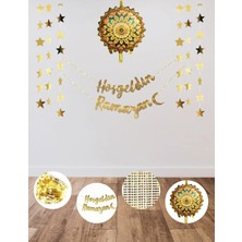 St. Morritz Hoşgeldin Ramazan Folyo Balon ve Ledli Süsleme Seti, 11 Ayın Sultanı Ramazan Oda Süsleme Seti
