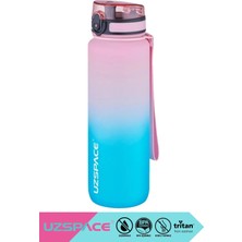 Uzspace 350ML-500ML-800ML-1000ML-1500ML Yeni Koleksiyon Çift Renkli Soft-Touch Serisi Askılı Akıtmaz Motivasyonel Tritan Su Matarası