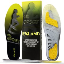Exland Spor Ortopedik Koşu, Yürüyüş Jel Tabanlığı Kemer ve Metatarsal Destekli, Darbe Emici Jel Iç T