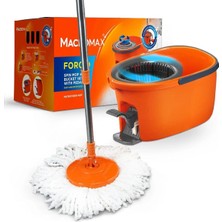 St. Morritz Macromax Force Pedallı Otomatik Temizlik Seti, Döer Mekaizmalı 360 Başlıklı Mikrofiber Paspas