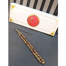 Anemore Collection Altın Varaklı Tesbih Siyah Püskül