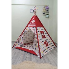 St. Morritz Henna Duck Sabitlenebilir Çocuk Oyun Çadırı Kırmızı Karışık Yıldızlar