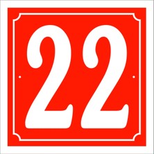 St. Morritz 22 Numara Kapı Numarası 20X20 Cm, Bina, Apartman, Işyeri,villa Numarası