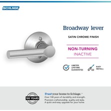 Schlage Kol Dönmeyen Kilit, Saten Krom (F170 Brw 626)