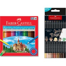 Faber Castell 24 Renk Kuru Boya ve 12 Renk Skin Tones Ten Renkleri  Ikisi Birarada Set