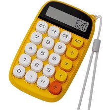 Rabbit Tech Yuvarlak Tuşlu Mini Renkli Ofis Hesap Makinası Daktilo Tarzı Vintage 10 Haneli Hesap Makinası