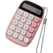 Rabbit Tech Yuvarlak Tuşlu Mini Renkli Ofis Hesap Makinası Vintage 10 Haneli Dijital Ekran
