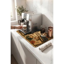 Valerine Life Kahve Espresso Makinesi Matı 35X45CM Çaycı Pad Su Geçirmez Chrysanthemum Coffee