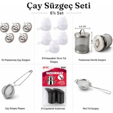 Zarif İnci Çay Bitki Ihlamur Çaydanlık Demlik Süzgeç Seti Tül, Kafes, Bardak Üstü Süzgeç SETİ