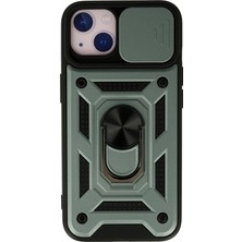 Kmrsfres Newface Iphone 15 Kılıf Pars Lens Yüzüklü Silikon - Yeşil