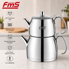 Fms Elira Maxi Boy Çaydanlık | 18/10 Paslanmaz Çelik | Indüksiyon Taban | 1,70 L + 2,80 L |