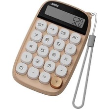 Rabbit Tech Yuvarlak Tuşlu Mini Renkli Ofis Hesap Makinası Daktilo Tarzı Vintage 10 Haneli Hesap Makinası