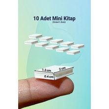 Aysluka 10 Adet Minyatür Kitap, Mini Kitap, Kalınlık 0.4cm(4mm), 2cm x 1.3cm - Beyaz