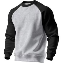 Ghassy Co. Erkek Bisiklet Yaka Spor Sweatshirt Basic Günlük Rahat Pamuklu Uzun Kollu Sweat