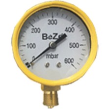 St. Morritz Ø63 Sarı 100 Mbar Manometre Alttan Çıkışlı