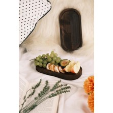 St. Morritz 4 Parça Set 9X18 Ebatında Amber Rengi Ahşap Sunumluk Organizer Tepsi