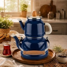 Alev Emaye Nostalji 2'li Çaydanlık Seti 1,1 L Demlik 2,5 L Suluk Emaye Çaydanlık