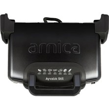 Arnica GH26262 Ayvalık Stil Siyah Tost Makinesi