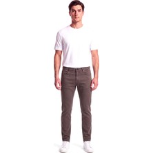 Paul & Shark Erkek Normal Kalıp Pamuklu Düz Paça Esnek Denim Kahverengi Jeans 16314174-306