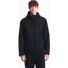 Emporio Armani Erkek Rahat Kalıp Kabartma Desenli Uzun Kollu Siyah Ceket EM006736 AF29202-FC368