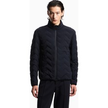 Emporio Armani Erkek Normal Kesim Dik Yaka Kapitoneli Lacivert Ceket EM004947 AF18499-UB118