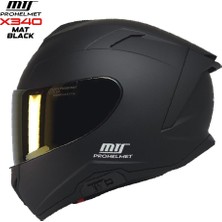Mts X340 Full Face Güneş Vizörlü Kask (Mat Siyah)