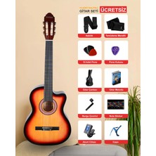 Savera Gün Batımı Klasik Gitar 4/4 Yetişkin Boy Sap Ayarlı Kesik Kasa Full Set