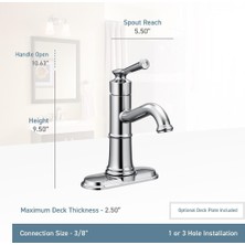 Baykuş Moen Belfield Yağlı Bronz Tek Kollu Banyo Lavabo Bataryası, Süzgeç Tertibatı ve Opsiyonel Tezgah Üstü Plakası ile Birlikte, 6402ORB
